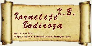 Kornelije Bodiroža vizit kartica